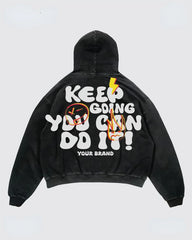 Y2K Gothic Letter Blast Print Graphic Hoodies Harajuku Casual Pullover Streetwear Sweatshirts