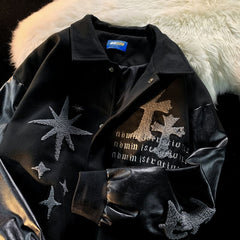 Men Print Baseball Uniform Street Fashion Jacket Coat