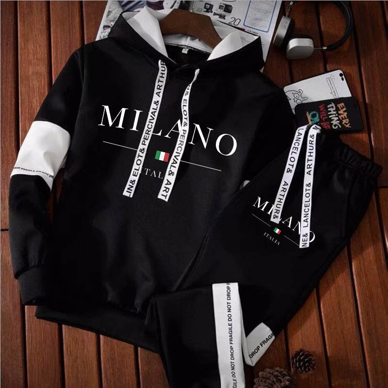 Men Sweatshirt Set Sweatpants Tracksuit Pullover Streetwear