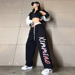 2024 Korean Sweatpants Women Fashion Print Hip-hop Dance