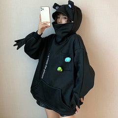 Hoodies Woma Black Green Korea Aesthetic Women