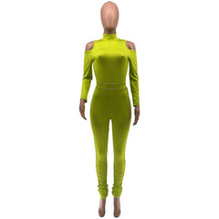 Cut Out Shoulder One Piece Jumpsuit