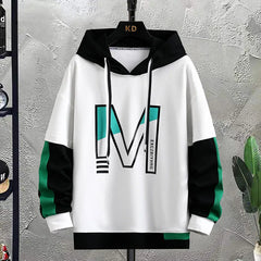 Men's 2024 Spring Autumn Outdoor Loose Hooded Sweatshirts Hip Hop Streetwear