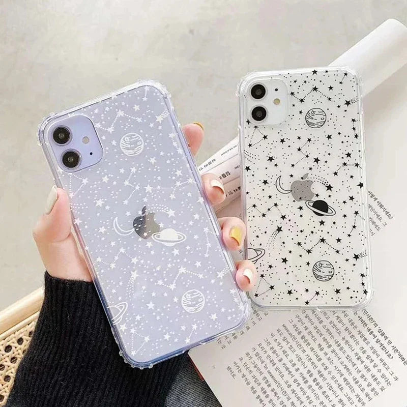 Starry Sky Constellation Pattern Case For iPhone Clear Soft TPU Back Cover