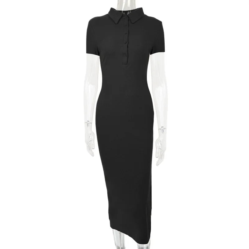 2023 Summer Knitted Maxi Dress with Split Sleeves