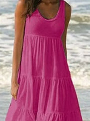 Sleeveless Ruffles Loose Beach Dress Women