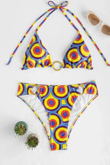 2024 New Slim Fit Swimsuit Sexy Cute Printed Bikini Tie Strap