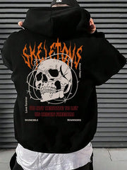 Skeletons Entangled In Thorns Printed Streetwear Men Cartoons Creative Hoodie