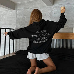 Letter Print Hoodies for Women Autumn Tops