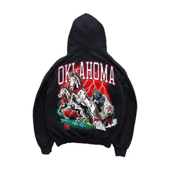 Y2k Gothic HipHop Pattern Print Hoodies Retro Fashion Warren Skull Mens Hoodie