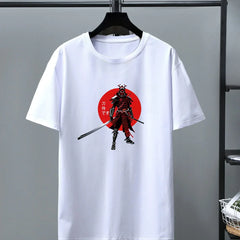 Japan Samurai Print T-shirt Men's Cotton Short Sleeve Top Tee Casual Harajuku T-shirt