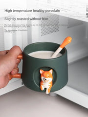 Ceramic Spoon Mug Couple Water High Value Office Coffee Tea Cups