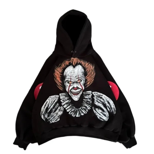 Spring and Autumn Vintage Retro Print Oversized Hoodie Aesthetic Pullovers Fashion Tops