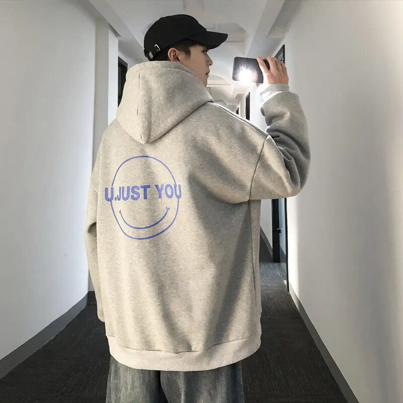 2023 Autumn New Men Oversized Hoodie Loose Hip Hop Style with Letter Print