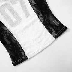 Rhinestone Seven Lace Top