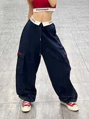 Y2K Baggy Cargo Pants Women Hip Hop Korean Fashion Vibes