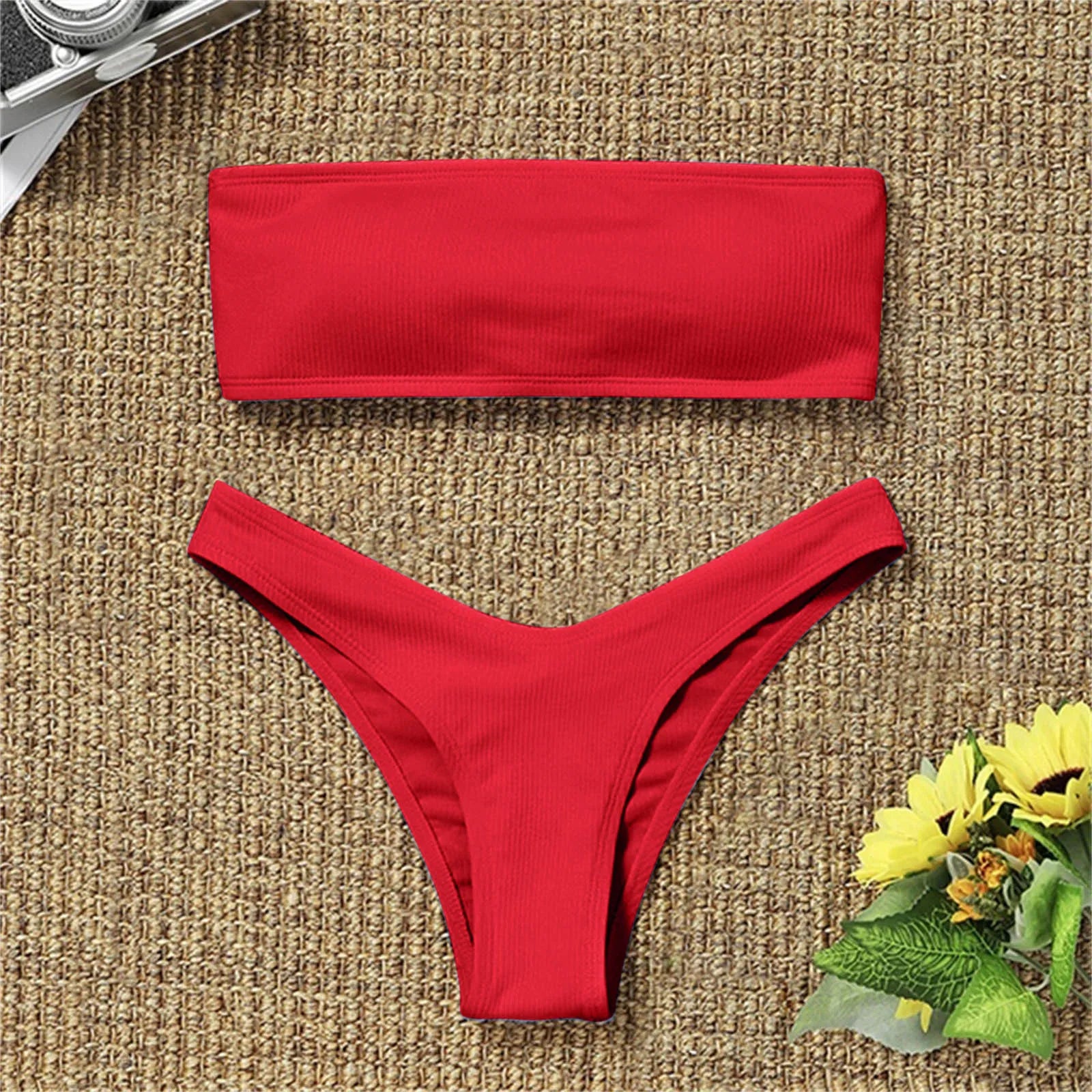 Summer Vibes Solid Brazilian Bikini Set