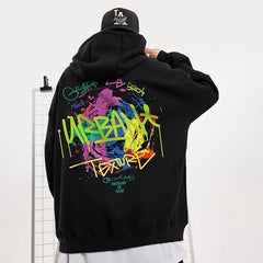 Autumn Graffiti Letter Printed Pullovers Hip Hop Hoodies For Men