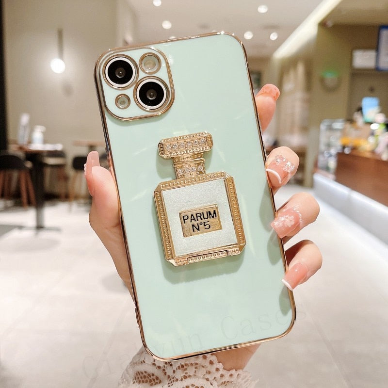 Bling Perfume  Holder Phone Case For iphone  Bracket Plating Cover