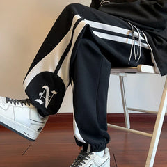 Street Casual Pants Fashion Patchwork Letter Straight-leg Trousers