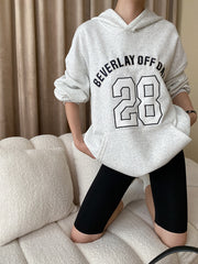 Chic Women's Oversized Casual Hoodie with Letter Embroidery