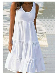 Sleeveless Ruffles Loose Beach Dress Women