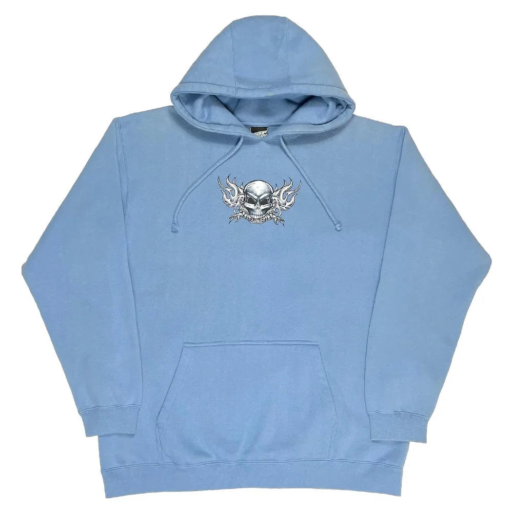 Y2K Hip Hop Skull Graphic Print Oversized Harajuku Fashion Hooded Sweatshirt