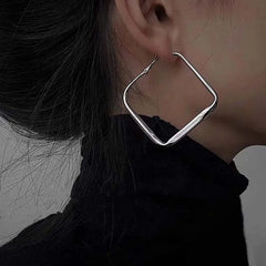 We're A Solid Team Square Shaped Hoop Earrings