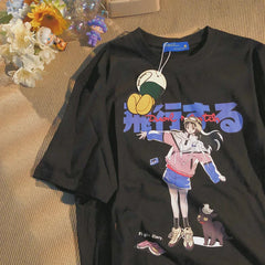 Y2k Harajuku Japanese Anime Cartoon Print T-shirt High Street Casual