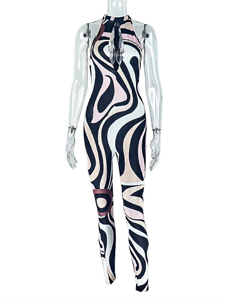 Zebra Print Jumpsuit