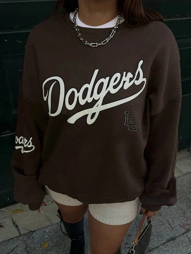 Letter Print Pullover Streetwear Women Sweatshirt