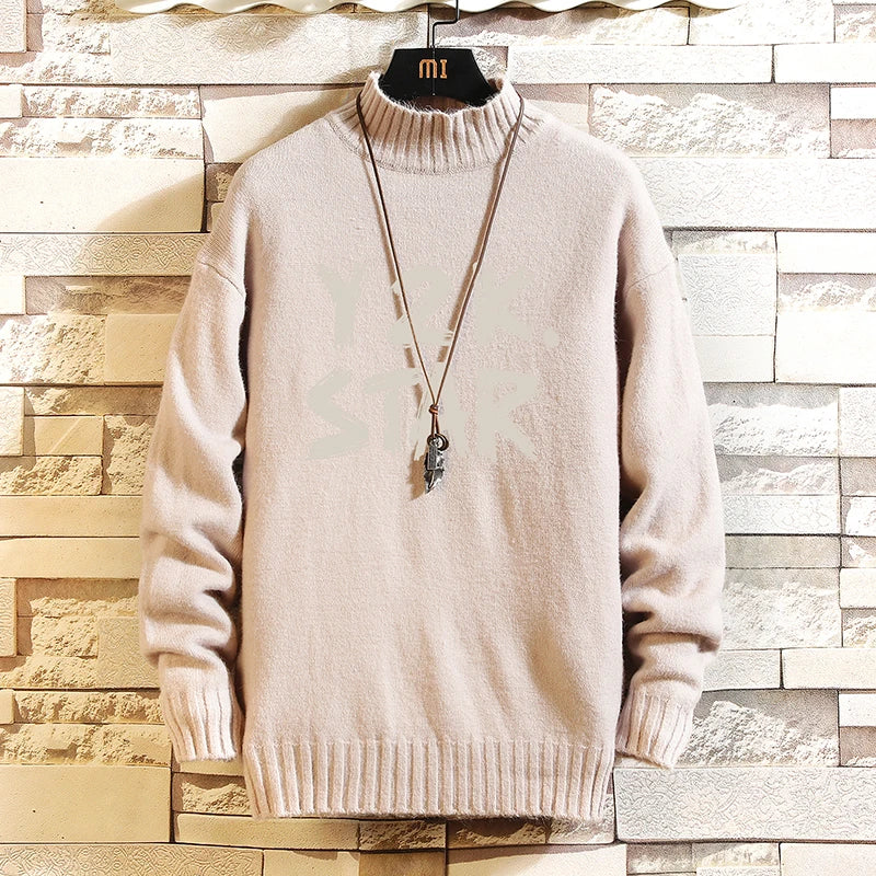 2023 Winter Turtleneck Sweater Harajuku Graphic Knitwear for Couples