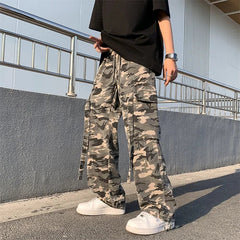 Cargo Pants Men Loose Spring Military Elastic Waist Casual