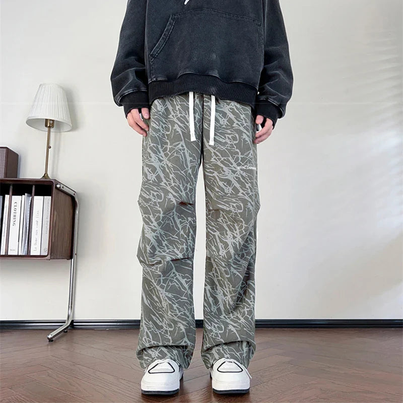 Casual American Corduroy Wide Leg Men Pants