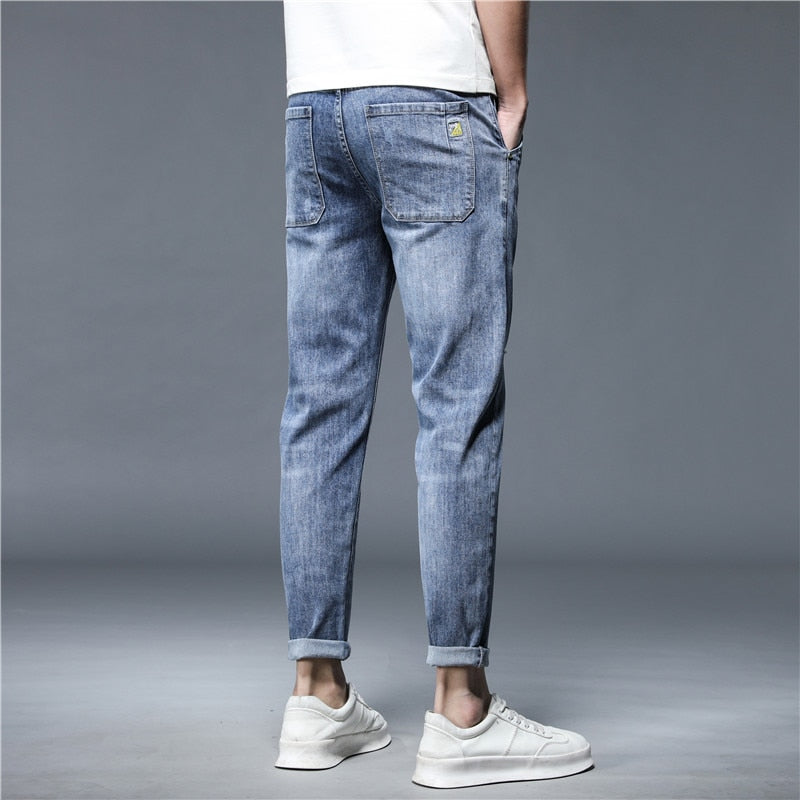 Men Trousers Streetwear Design Denim Pants Korea Casual