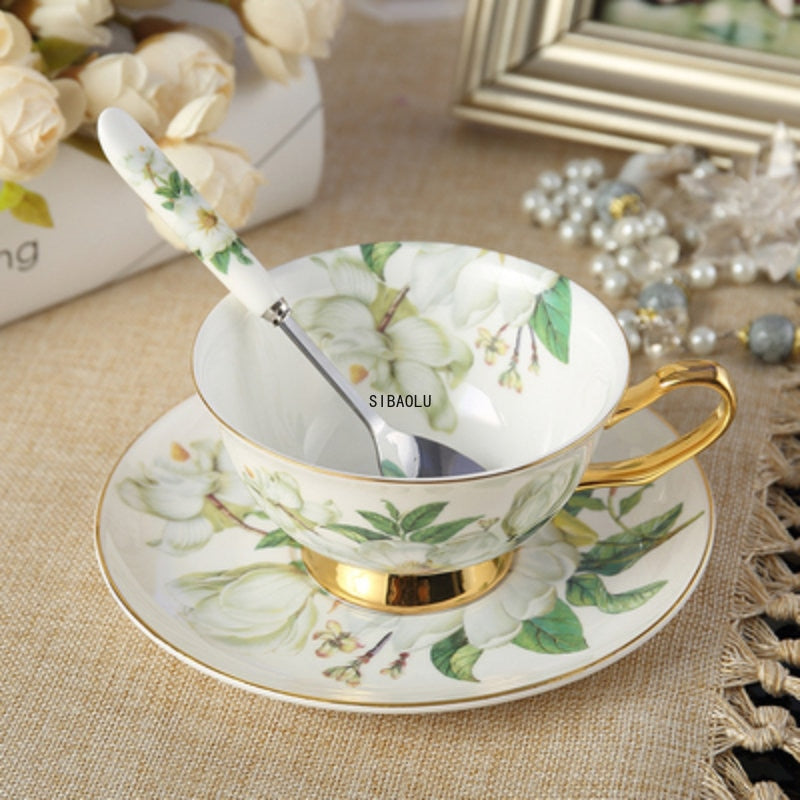 Coffee Cup Saucer Spoon Set Ceramic Mug Tea Cup Cafe