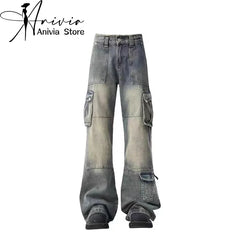 Women's Y2K Cargo Jeans American Retro Vintage Aesthetic