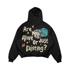 Y2K Gothic Planet Print Hoodie Women Harajuku Hip-Hop Sweater