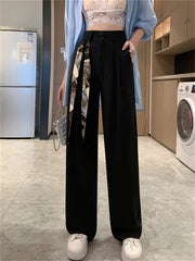 Yitimoky White High Waisted Pants for Women Spring Button Up Wide Leg
