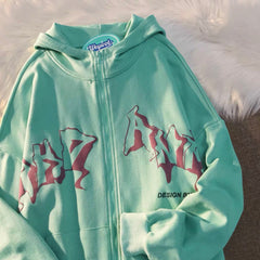 Hoodies Letter Print Funny Women Hooded Casual Loose Pullover Harajuku