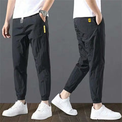 Casual Ice Silk Sports Loose Fashion 2024 Streetwear Men Pants