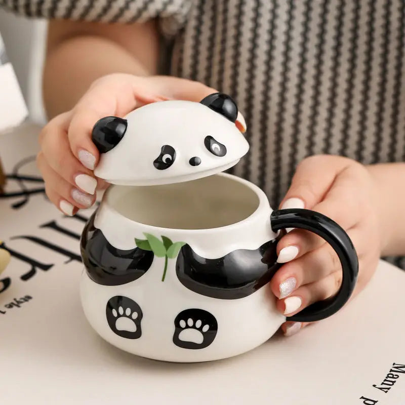 Ceramic Mug Christmas Gift Original Panda Cup With Lid Coffee Tea Cups of Coffee