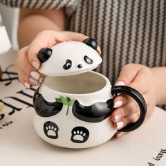Ceramic Mug Christmas Gift Original Panda Cup With Lid Coffee Tea Cups of Coffee