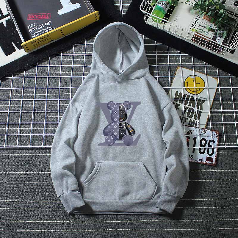 2023 Women's Spring Autumn Hooded Sweatshirt Bear Printing Casual