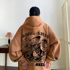 Men Long Sleeve Hip Hop Style Hoodie with Attractive Print Design for Autumn