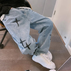 Men Wide Leg Cargo Pants Streetwear Baggy Korean Fashion Loose