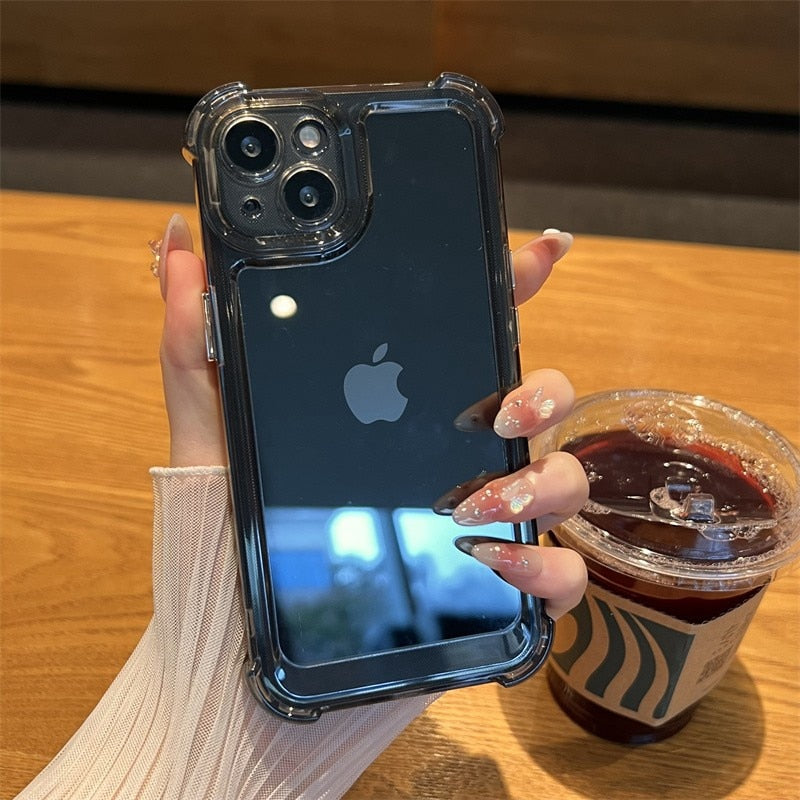 Luxury Shockproof Transparent Case For iPhone 14 13 12 11 Pro Max X Xs XR Max 7 8