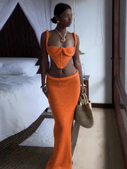 Sandrine Crochet Skirt Set