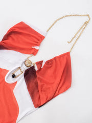 Seashell  Flower Print Mesh Dress