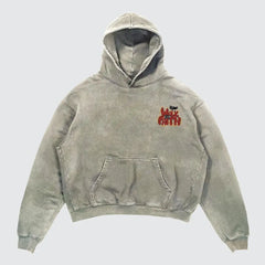 Y2K Retro Hooded Sweatshirt Harajuku Pattern Printed Long sleeved Pullover New Retro
